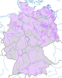 Karte zum Vorkommen des Bruchwasserläufers (Tringa glareola) in Deutschland während des Durchzuges.