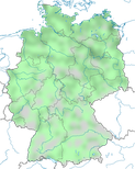 Karte zur Verbreitung der Löffelente (Spatula clypeata) in Deutschland im Jahresverlauf.