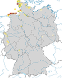Karte zum Brutvorkommen der Heringsmöwe (Larus fuscus) in Deutschland.