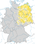 Karte zur Verbreitung der Sperbergrasmücke (Curruca nisoria) in Deutschland. 