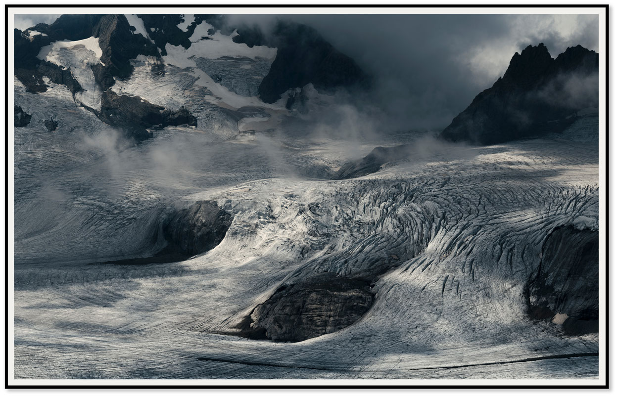 Large alpine glacier landscape of Hüfifirn in Uri, Switzerland