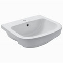 Life/Heart Semi Recessed Counter Top Basin