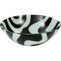 Large Black and White Wavy Swirl Pattern BROOKLYN Glass Bowl Basin