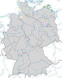 Karte zu den Brutgebieten des Alpenstrandläufers in Deutschland. 