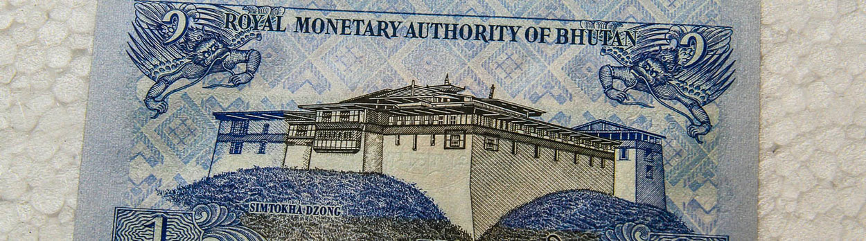 Kosten für eine Himalaya-Reise, Banknote von Bhutan, 1 Ngultrum