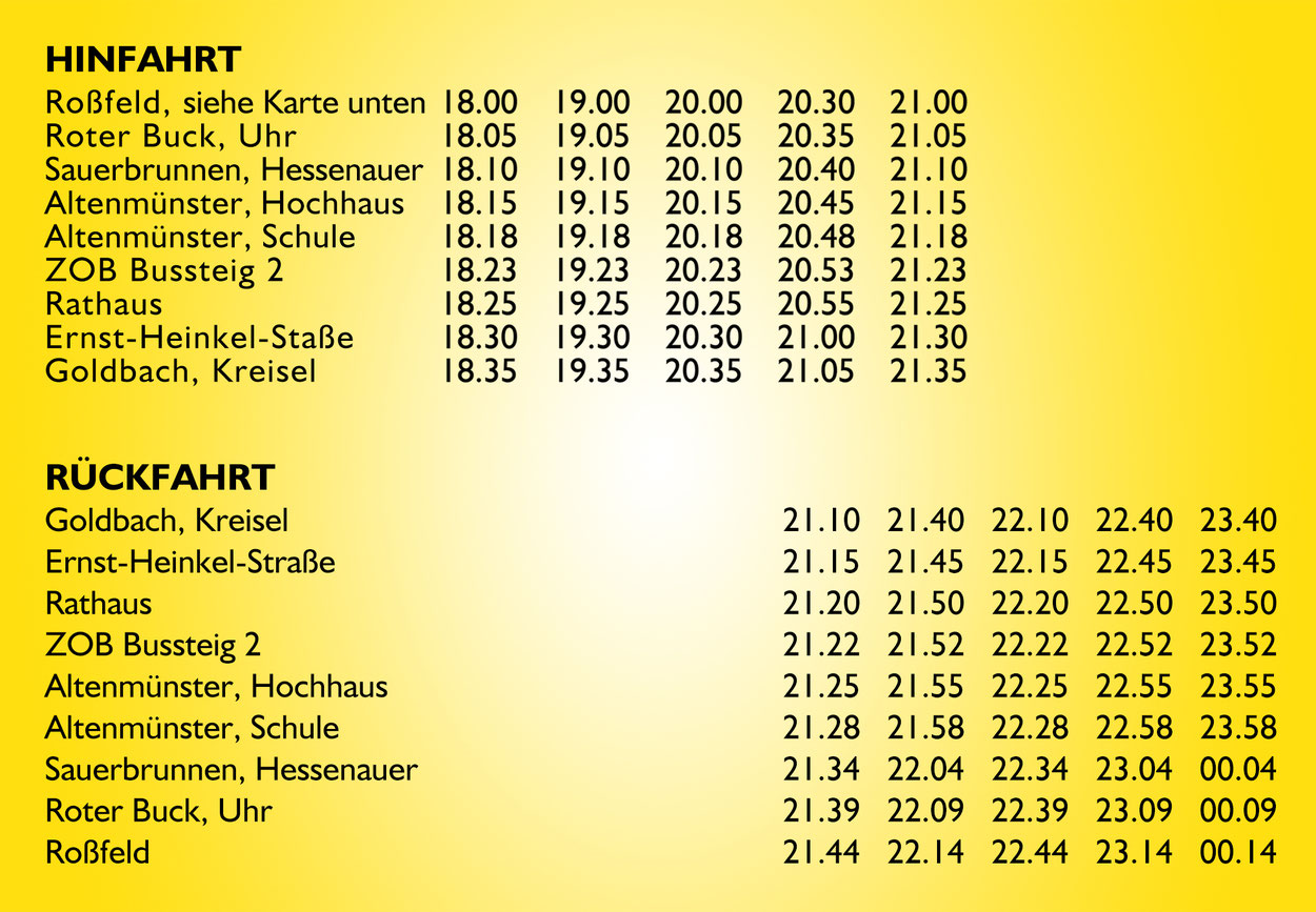 Goldbacher Lichterfest Busfahrplan
