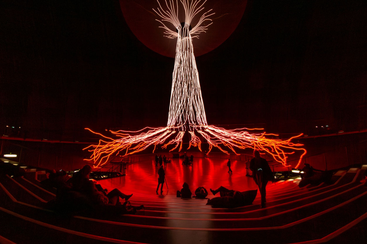 Der Baum / Ars Electronica Solutions at Gasometer Oberhausen Photo: Ars Electronica / Thomas Schwarz