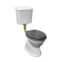 Colonial Feature with Timber seat Toilet Suite (optional with gold trims) S Trap 180-280mm, WELS 4 star rating, 4.5/3L
