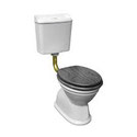 Colonial Feature with Timber seat Toilet Suite (optional with gold trims), WELS 4 star rating, 4.5/3L