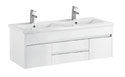1200mm Double Bowl PVC Wall Hung Vanity with Waterproof Cabinet & Soft closing drawers