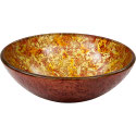 Ruff Gold Copper and Rustic Red Fleck Pattern WINDSOR Glass Bowl Basin