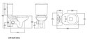 Modern Liwa Ceramic Skew Closed Coupled Suite - Modern Ceramic Skewed Toilet Suite - Left Skew Trap specifications