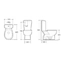 KDK-019 Closed Coupled Toilet Suite Raised Height Pan S-trap:140mm specifications