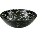 Small Black and White Wavy Swirl Pattern GO GO Glass Bowl Basin