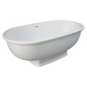 Rak Washington Matte White Stone Bath  Product Code: ST68 Tag: Modern Vintage Cast stone solid surface Modern vintage freestanding style Matte white finish Built-in overflow Matte white solid surface cap waste included Made in Italy