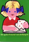 Ein guter Freund von Anfang an. Sparschwein. Weltspartag, Sparkasse. Plakat-Entwurf um 1964.