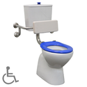 Plaza Assist Special Needs Toilet Suite with vitreous china cistern (Note: back rest is sold as a separate item), WELS 4 star rating, 4.5/3L