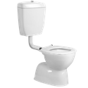 Cara Care Toilet Suite with vitreous China cistern. Available  with blue buttons and blue seat., WELS 4 star rating, 4.5/3L