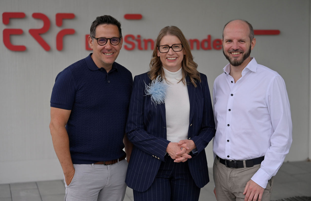 Aufsichtsratsvorsitzender Karsten Hüttmann, Vorstandsvorsitzende Susanne Thyroff und der neu gewählte Aufsichtsrat Dr. Daniel Koch. (c) ERF Medien e.V./Remhof