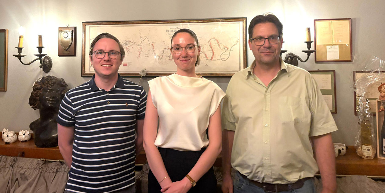 Der neue Vorstand der Diözesangruppe Saar/Trier des Bunds Katholischer Unternehmer (v. links) Jan Zupan, Emmely Denk und Markus Demmer. © Marco Fetke