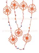 Cómo tejer un collar con flores y abalorios a crochet (necklace)