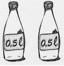 1/2 liter, liter, anderhalve liter