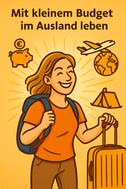 Illustration Budgetreisen mit Rucksack