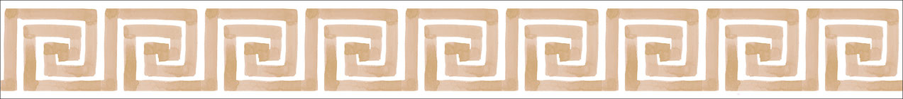 Vlies Bordüre mit griechische Muster, Meander Ornament - Schlüssel Muster sandfarben im Aquarell - Design - wahlweise selbstklebend - Hergestellt in Deutschland - meinBordürenladen - meinAufkleberladen