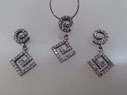 REF: OP 13 Juego en plata de ley con circonitas. Cadena " cola de topo " 50cm. 