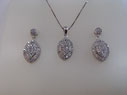 REF: OP11 Juego en plata de ley con circonitas. Cadena de plata veneciana de 50cm. 