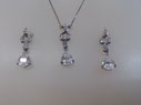 REF: OP19 Juego en plata de ley con circonitas, Cadena veneciana 50cm en plata de ley. 