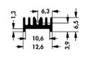 SK-522 アルミ押出小型ヒートシンク W12.6mm x H6.5mm