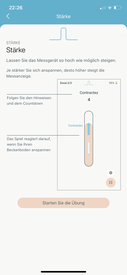 Emy Beckenbodentrainer / Hilfsmittel zum Beckenbodentraining / Appvorschau Stärke