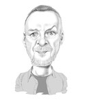 Schwarz-weiße Karikatur von Martin.