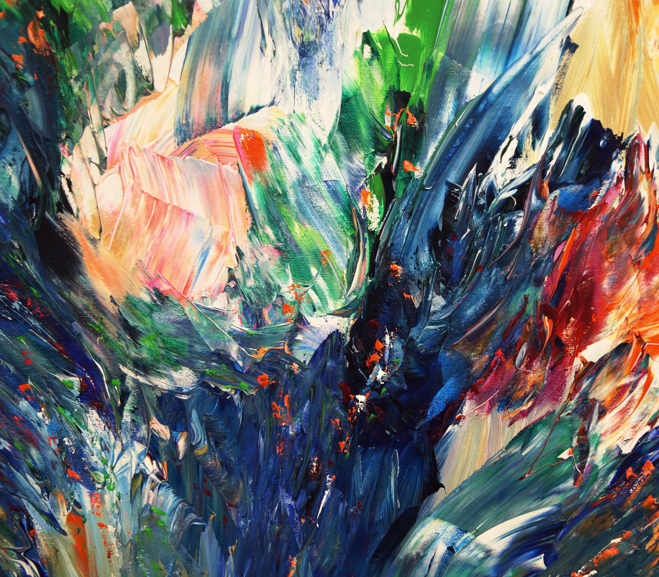 Blue artwork large abstract painting art for sale