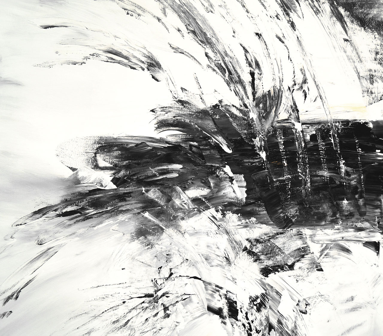 Black White artwork - large abstract painting art for sale