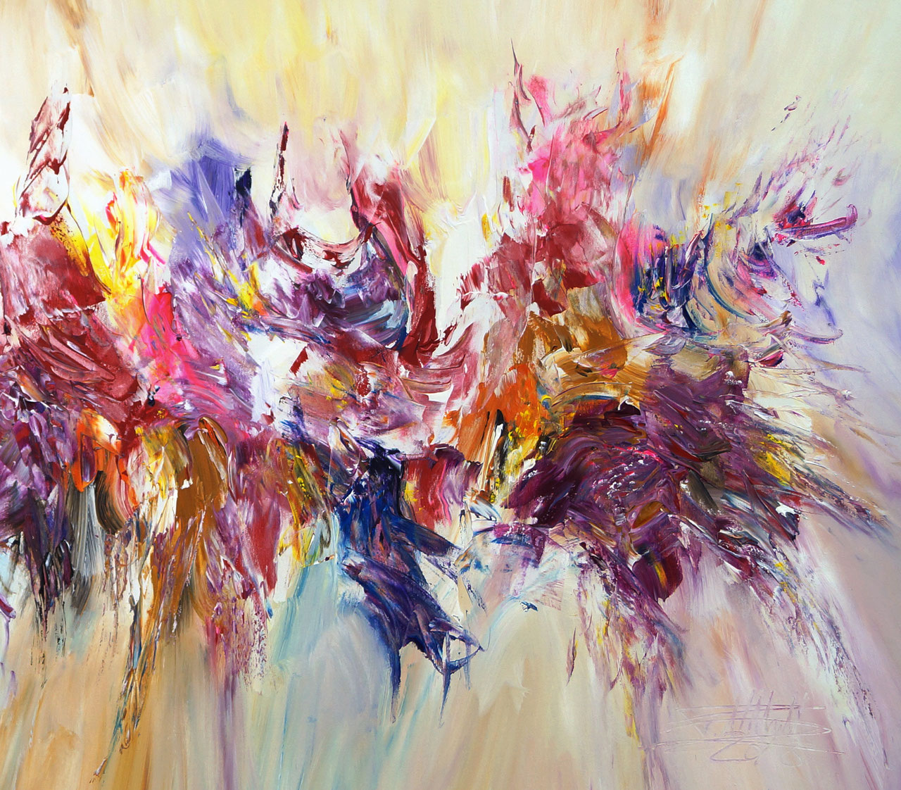 Red Abstract large abstract painting art for sale