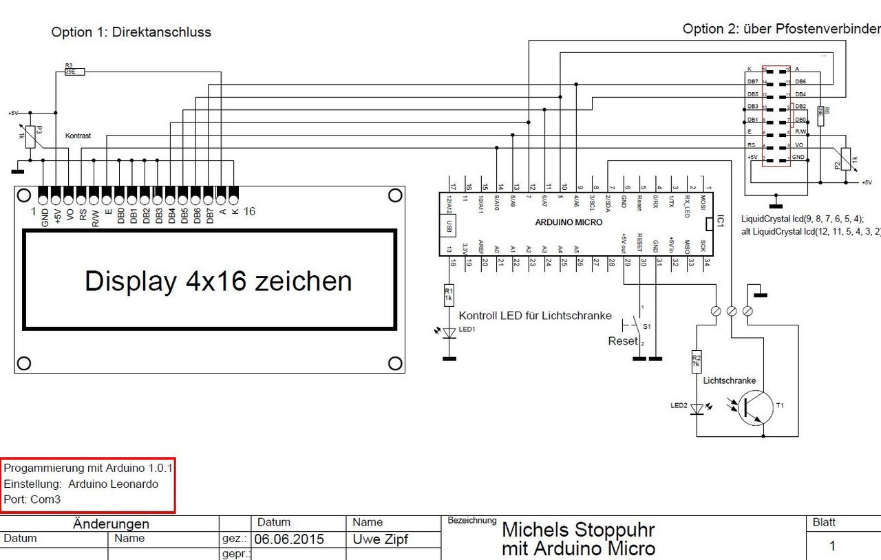 Zeitmessung mit Arduino-Stoppuhr - Mikromodellbau 1:87