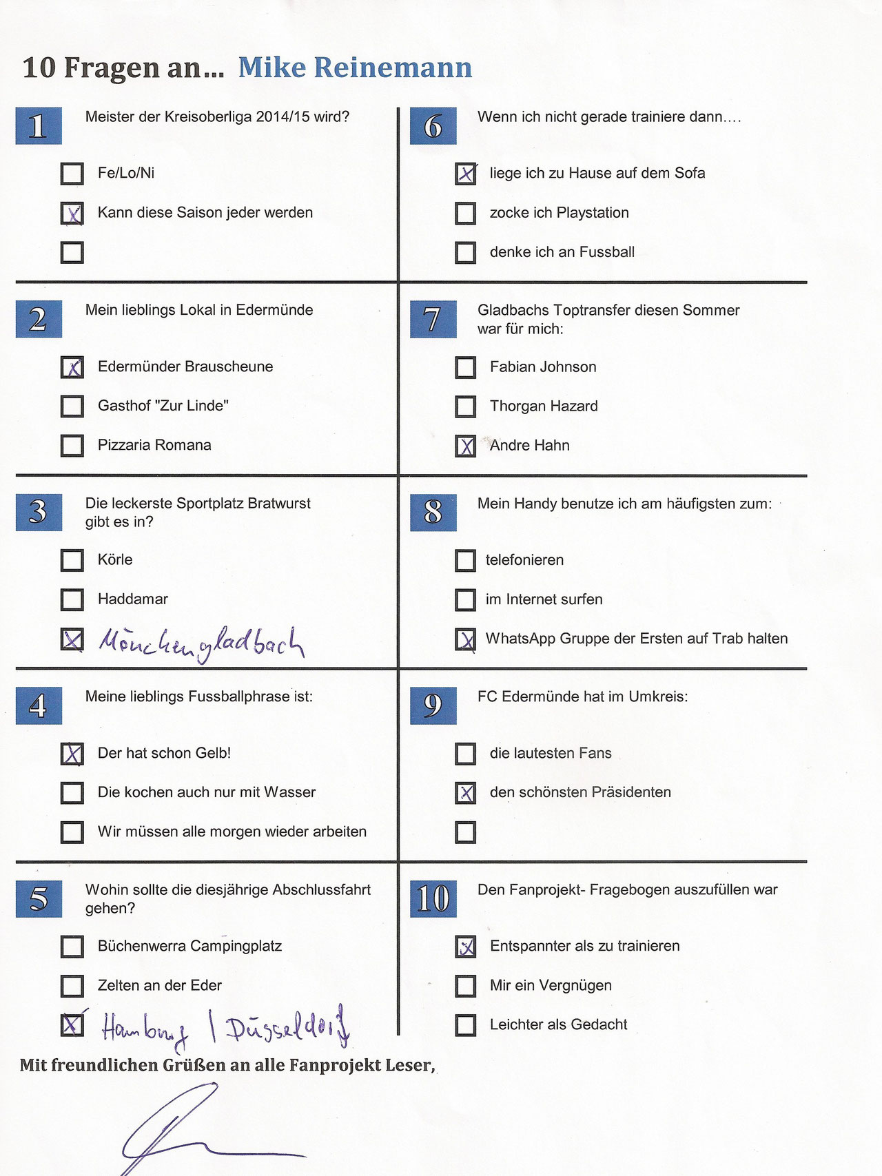 10 Fragen an... - Edermünder Fanprojekt