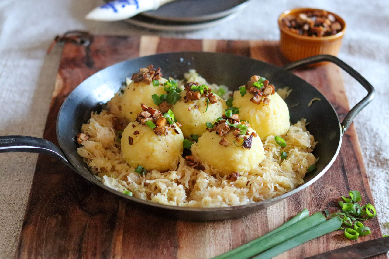 Kartoffelknödel mit Tofufüllung - food-stories/ein vegetarischer Foodblog