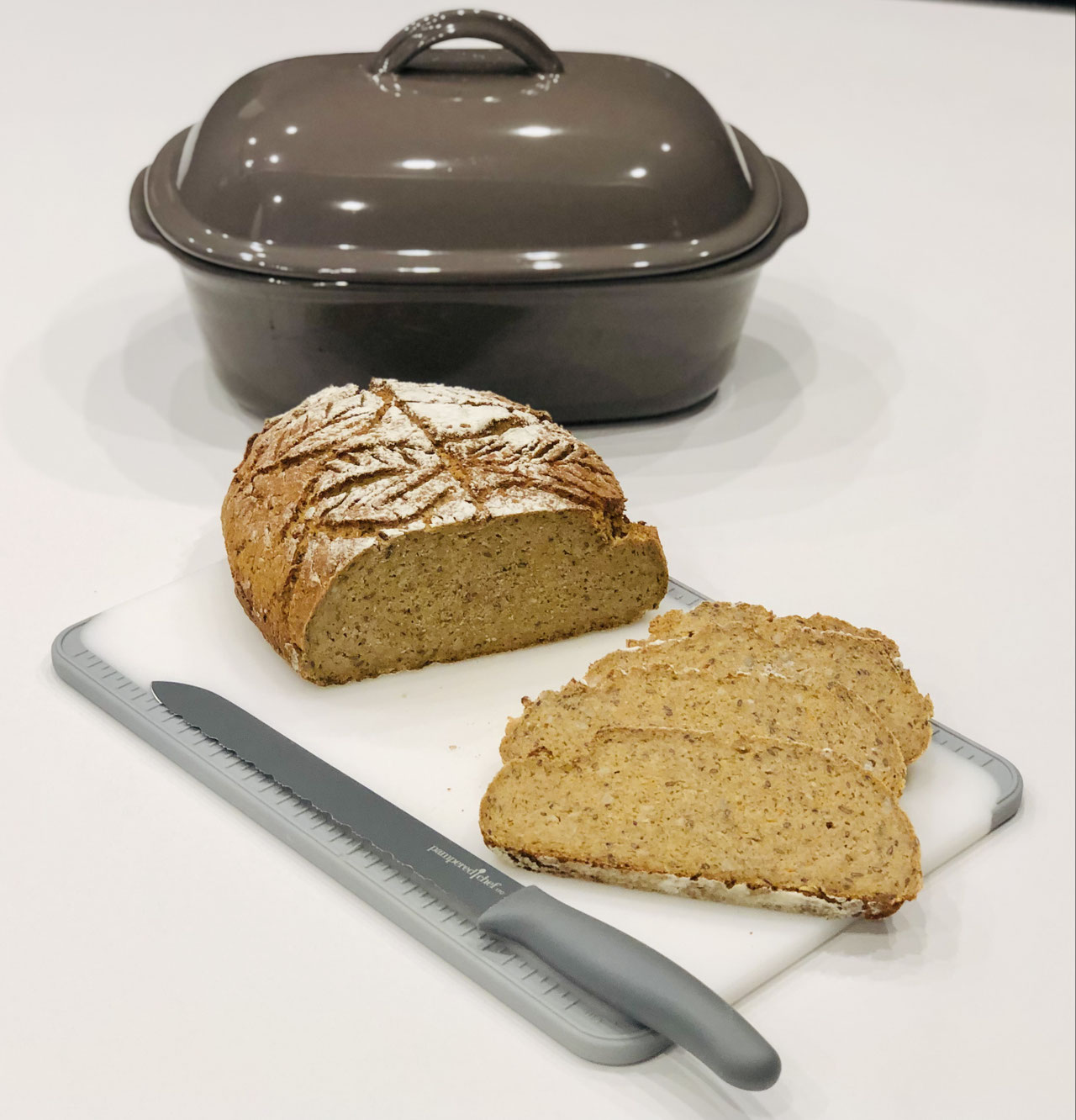 Triple-Brot mit Emmer, Dinkel und Grünkern Vollkorn gebacken im ...