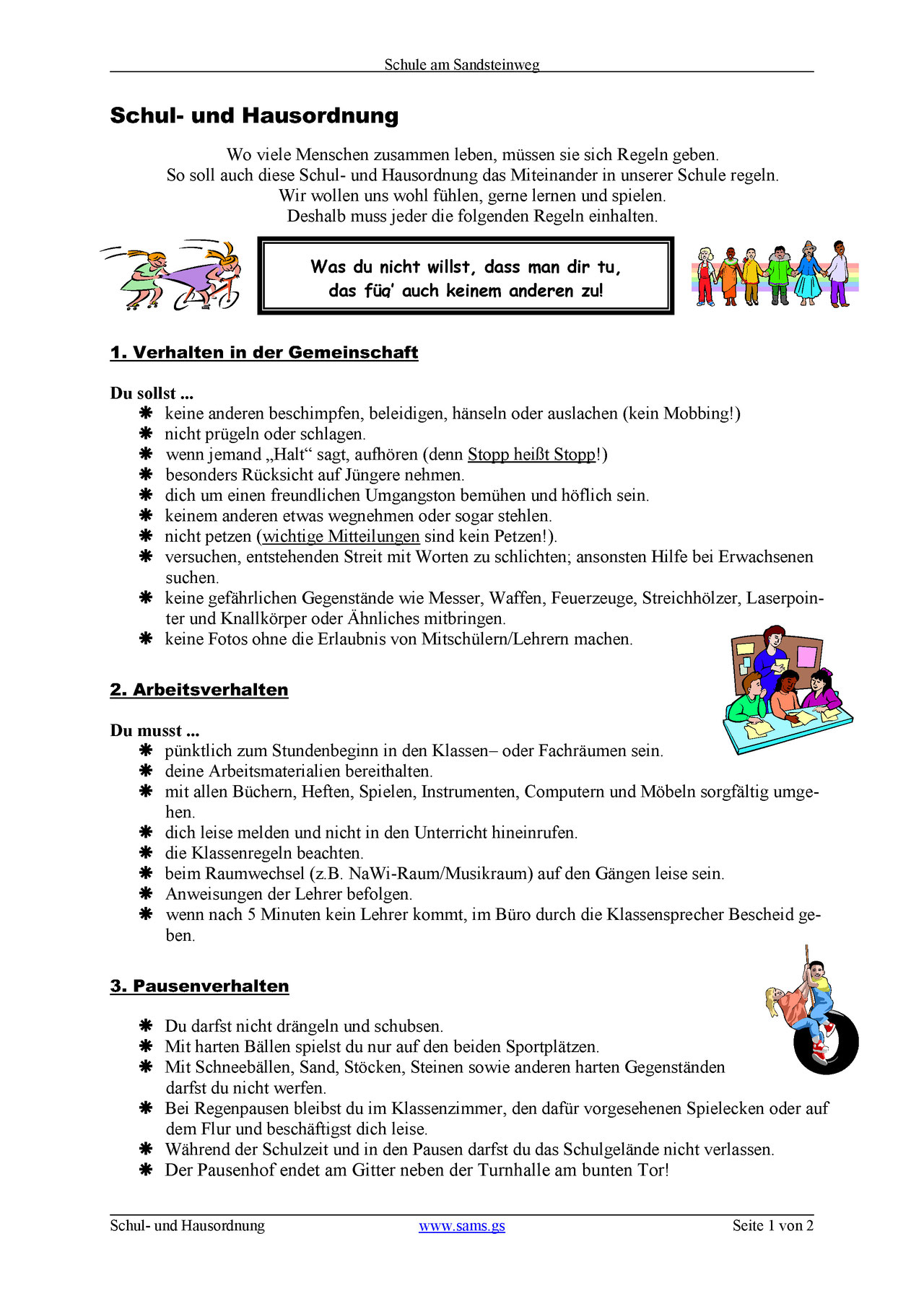 Unsere Schulordnung - Schule am Sandsteinweg