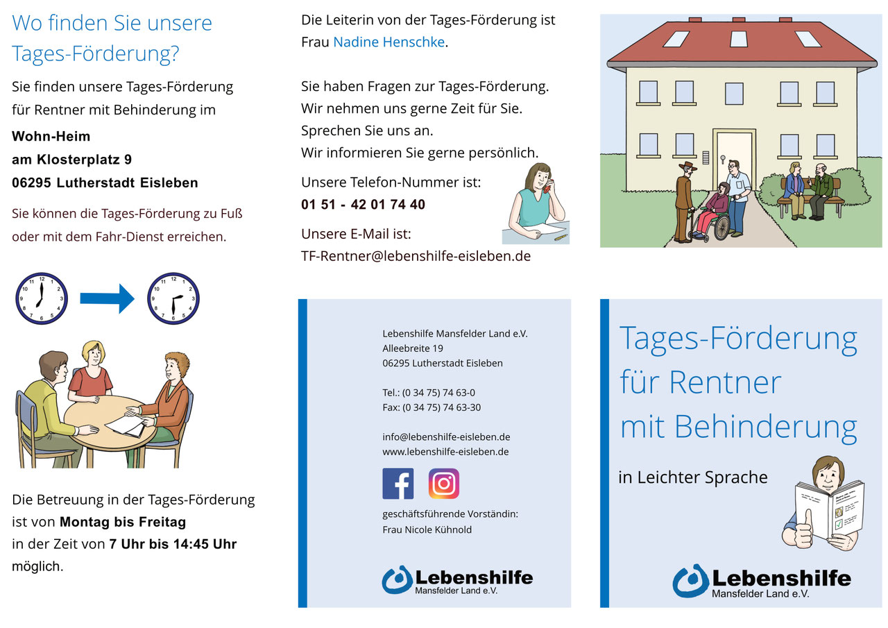 Flyer TFfR - Leichte Sprache - Lebenshilfe mansfelder Land e.V.