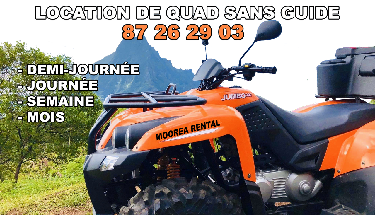 Moorea location Quad voiture, Moorea Rental Car ATV, Moorea location