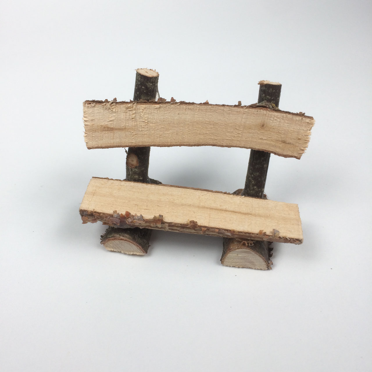 Bank 6cm Holz natur Puppenstube Miniatur 