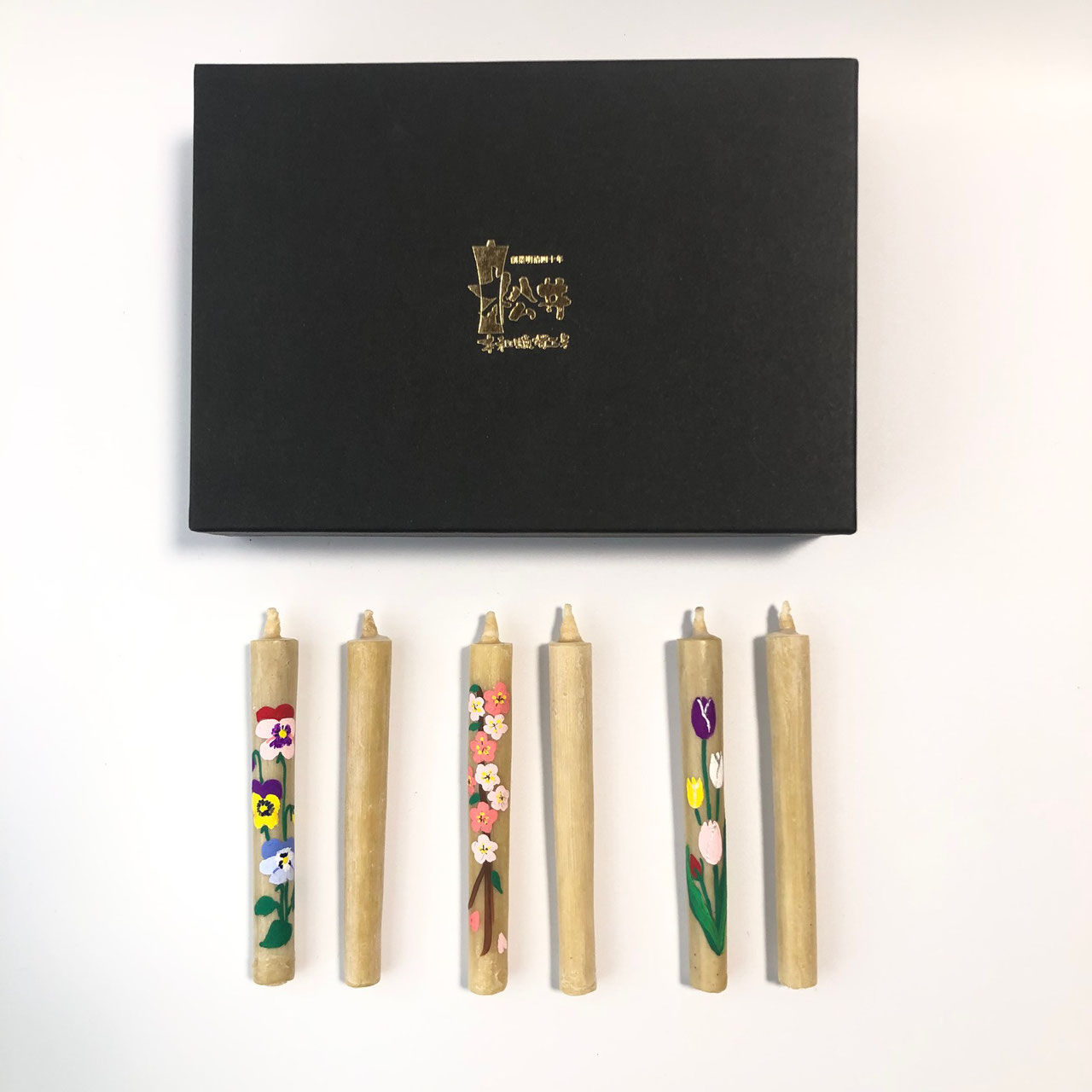 手描き絵ろうそく通販】小さめ（単品・セット） 松井本和蝋燭工房（全工程手作り） - 最高級の伝統の和ろうそく｜愛知県岡崎市｜創業120年100 ％国内産ハゼの木蝋を使用｜全工程手造りの最高級和ろうそくのみの製造販売の老舗