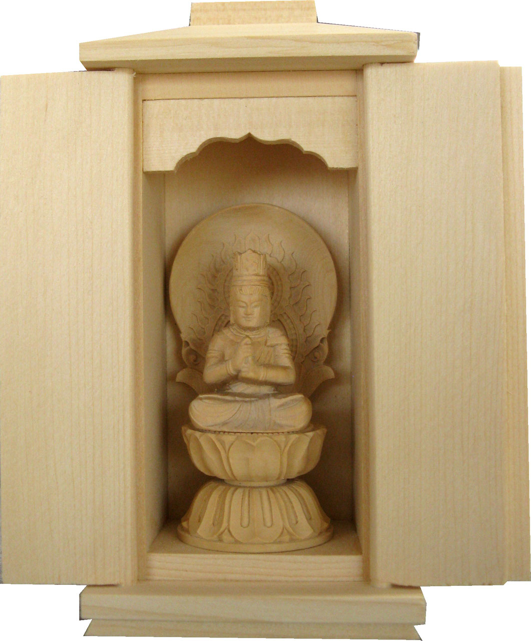厨子入 木彫仏 高さ19.7cm 東H5-0802① - 彫刻/オブジェクト 厨子入 木彫仏 高さ19.7cm 東H5-0802① - 彫刻/オブジェクト