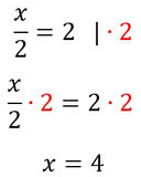 Beispiel für die Äquivalenzumformung mithilfe der Multiplikation