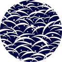 Pattern design Tsuyushiba indigo blue