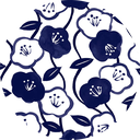 Pattern design Tsubaki indigo blue